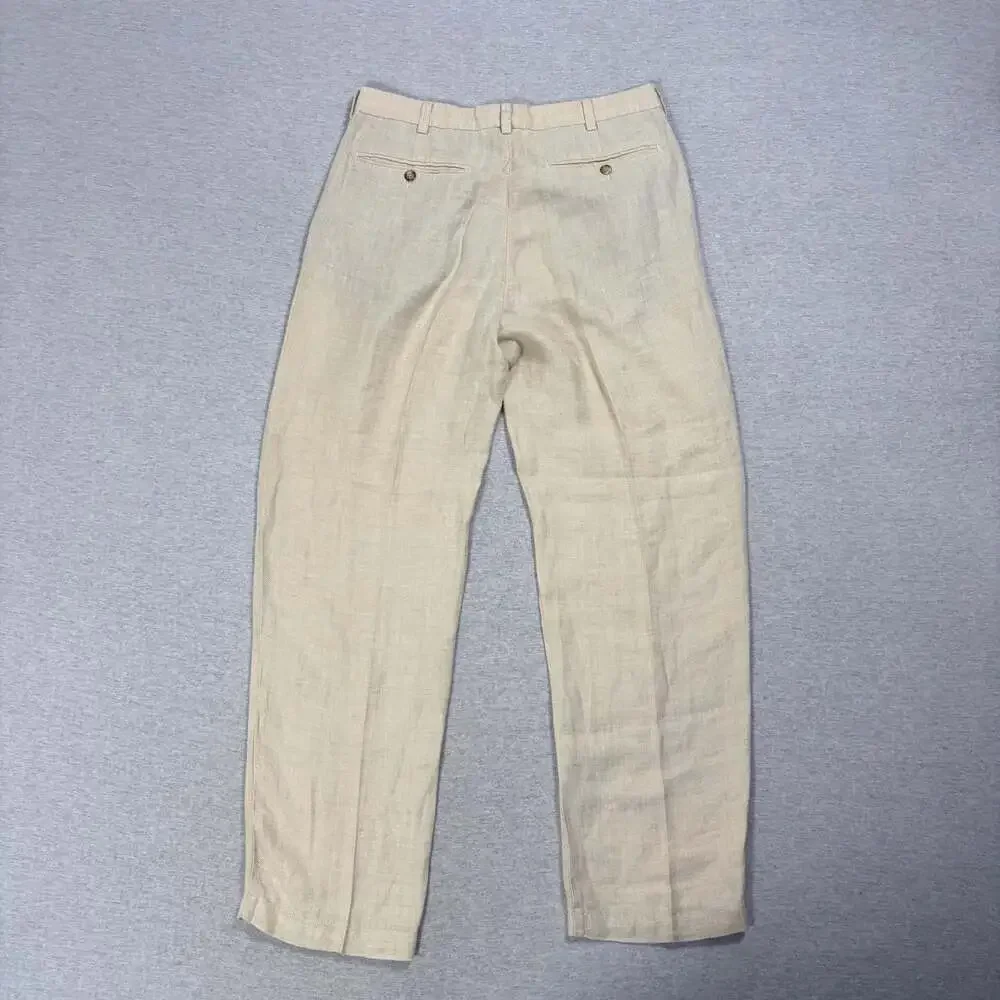 Daniel Cremieux Signature Collection 100% Linen Tan Pants 34X32